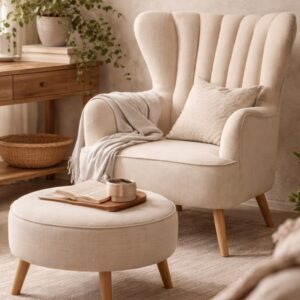 Sillón Orejero Moderno Beige