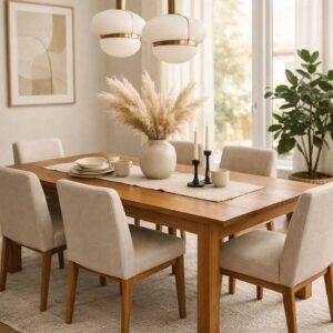 Mesa de Comedor de Madera Natural