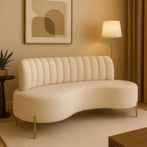 Sofá Curvo Moderno Beige