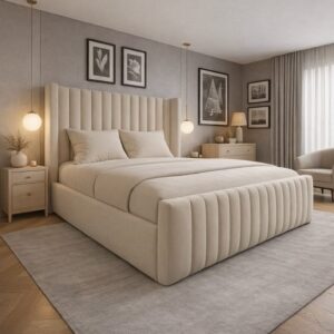 Cama Tapizada de Lujo Beige