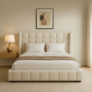Dormitorio Minimalista en Tonos Neutros